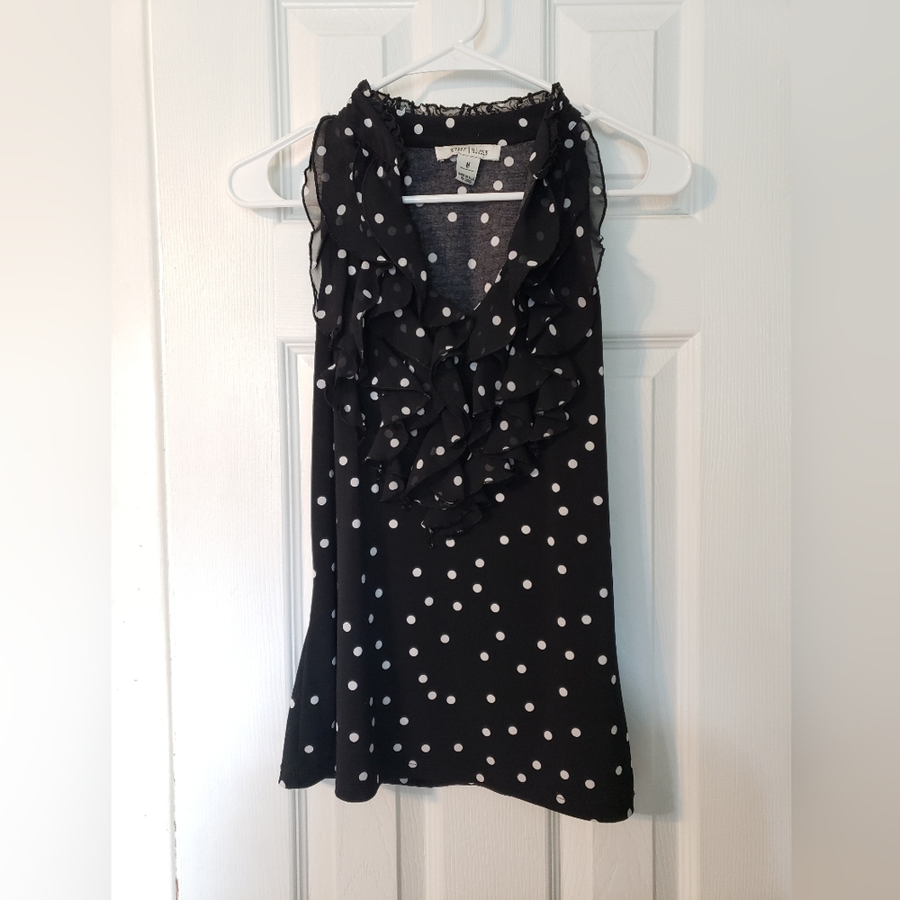 White House Black Market ruffle tank top